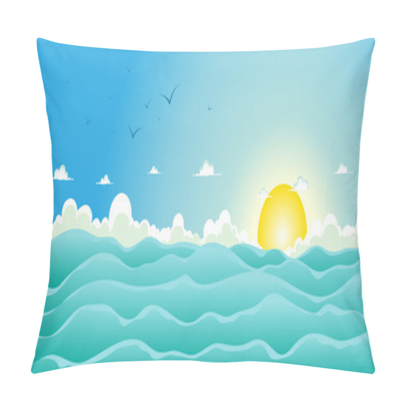 Personality  Summer Ocean Background Pillow Covers