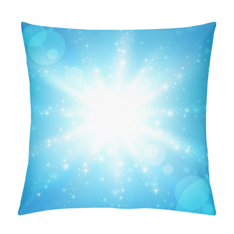 Personality  Sun On A Blue Sky. Vector Illustration Pillow Covers