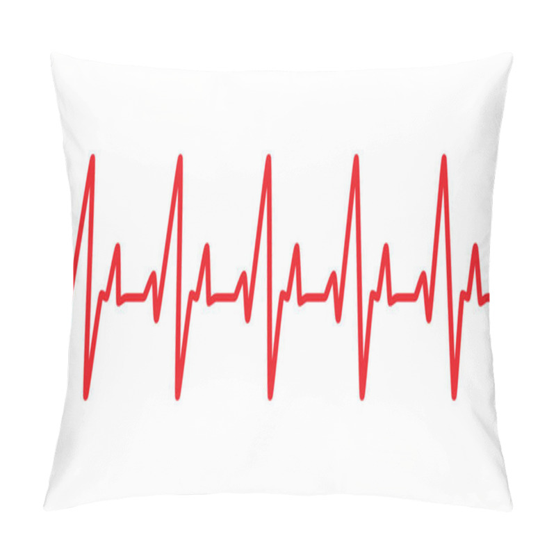 Personality  Heart Rhythm Symbol On Isolated Background. Heartbeat Sign. Cardiogram, Echo Cardiogram. Vector Illustration Pillow Covers