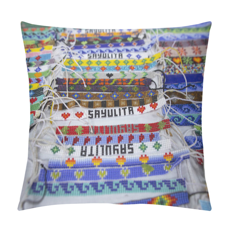 Personality  Huichol Art Bracelets In Sayulita Town Of Nayarit Pillow Covers