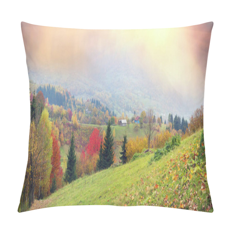 Personality  Mountain Village In Autumn Pillow Covers