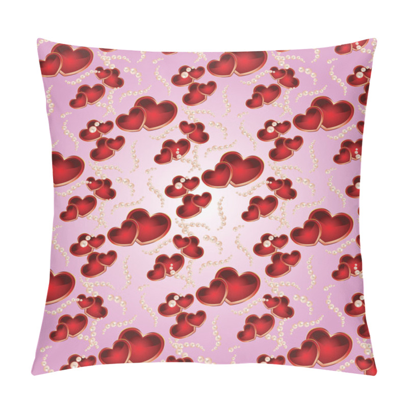 Personality  Seamless Background With Hearts Pillow Covers