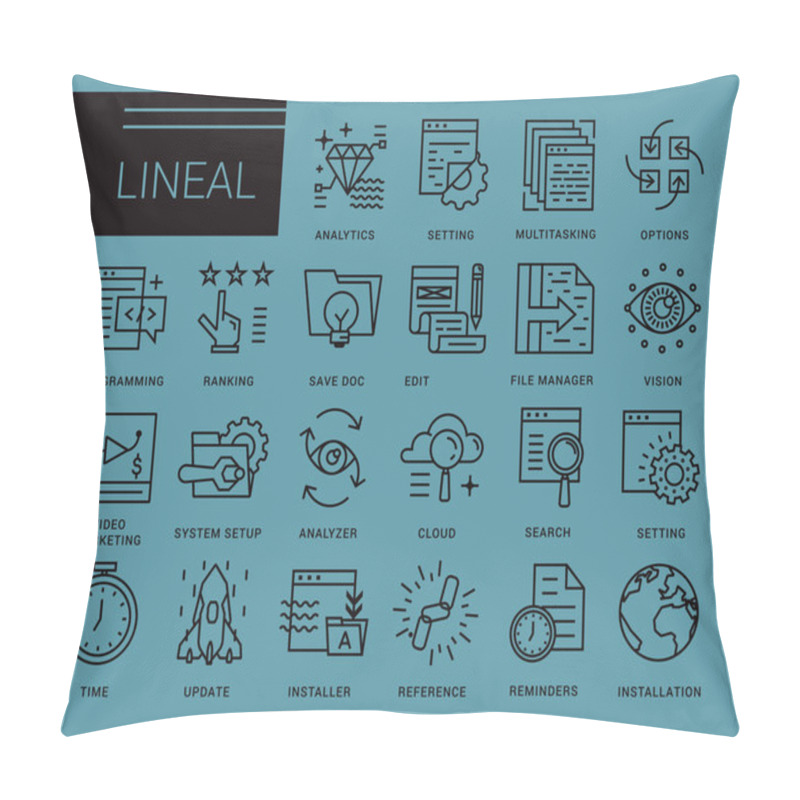 Personality  Line Vector Icons In A Modern Style. Pillow Covers