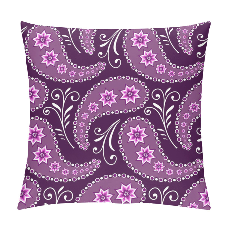 Personality  Seamless Violet Floral Pattern With Paisleys And Flowers(vector) Pillow Covers