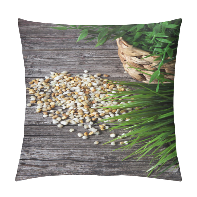 Personality  Natural Pebbles And Greenery Pillow Covers