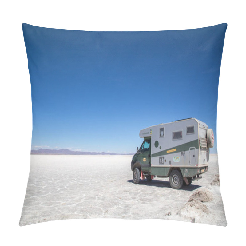 Personality  Camper Van In Salar De Uyuni Pillow Covers