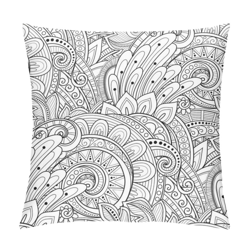 Personality  Seamless Monochrome Floral Pattern Pillow Covers