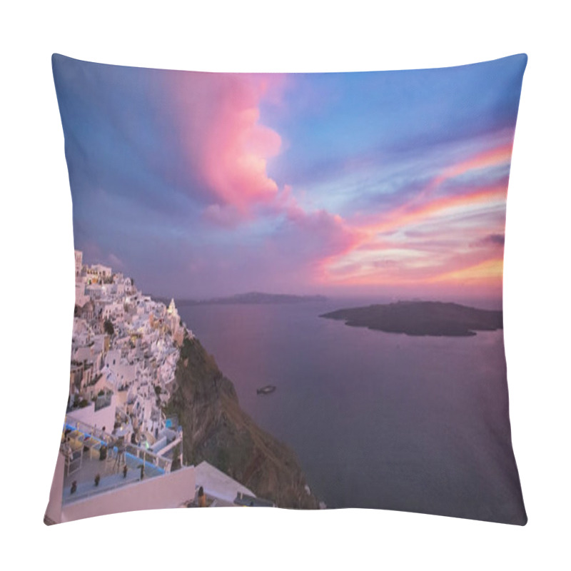 Personality  Sunset Over Romantic Santorini - Image Pillow Covers