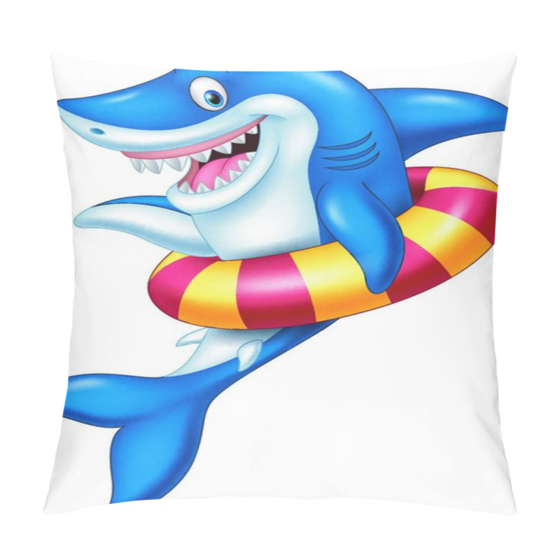 Personality  Cartoon Shark With Inflatable Ring Pillow Covers