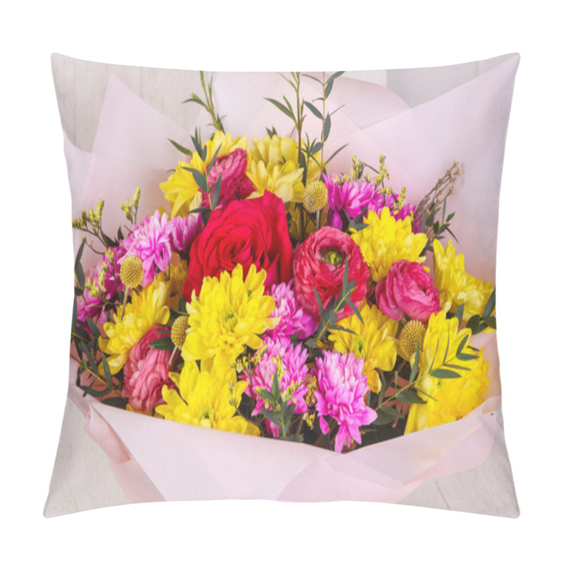 Personality  Romance Bouquet With Various Flowers, Closeup  Pillow Covers