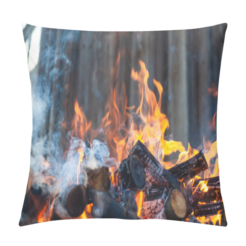 Personality  Burning Firewood, Fire, Charcoal , Grill Pillow Covers