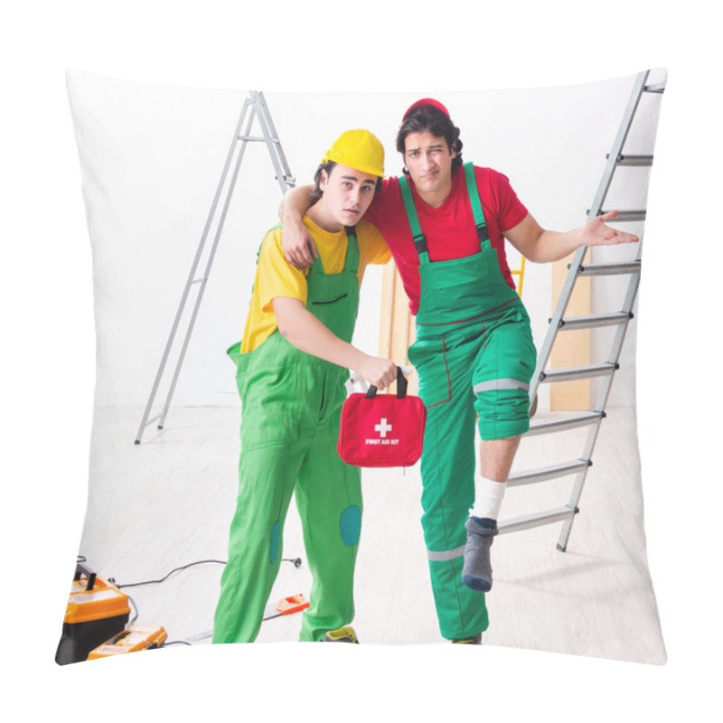 Personality  The Injured Worker And His Workmate Pillow Covers