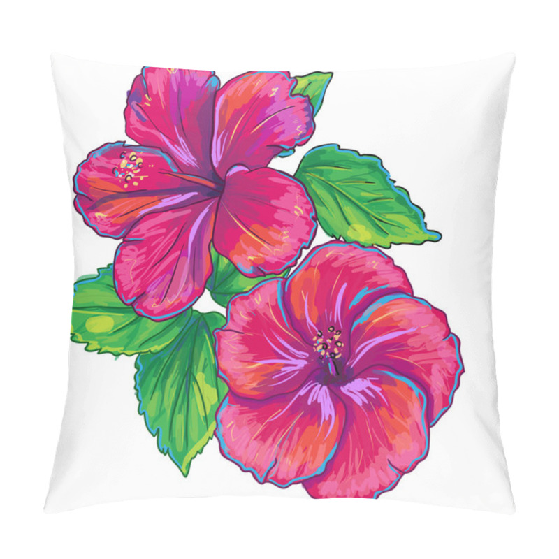 Personality  Vector Illustration With Blue,red, Yellow And Green Leaves Roses Pillow Covers