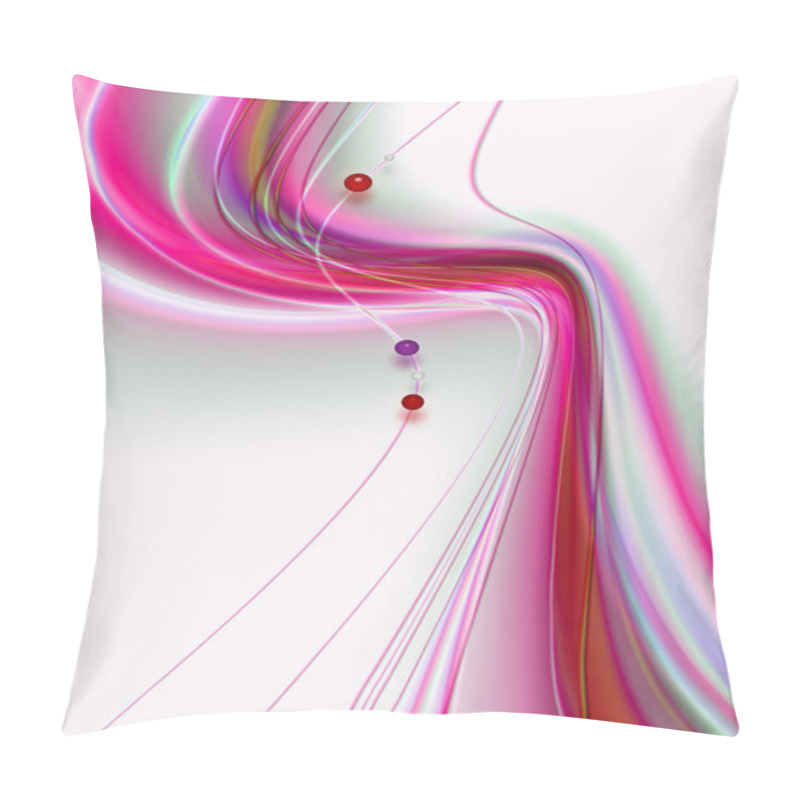 Personality  Delicate Lines With Balls And Pink Curved Lines On A White Background Pillow Covers