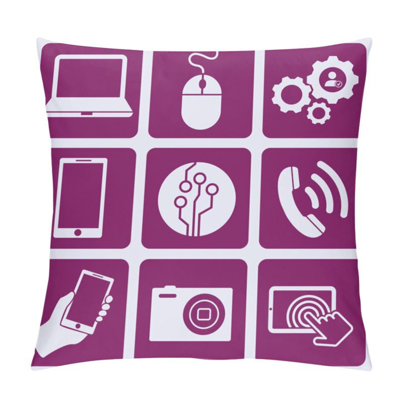 Personality  Electronics Icons Set Pillow Covers