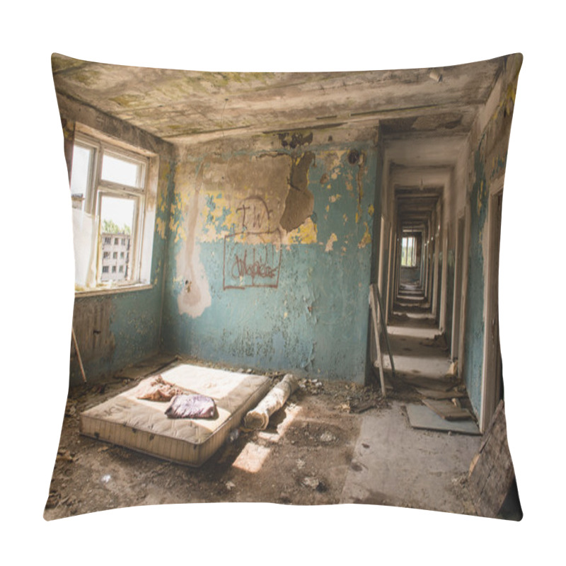 Personality  Interior Of An Old Abandoned Soviet Hospital Pillow Covers