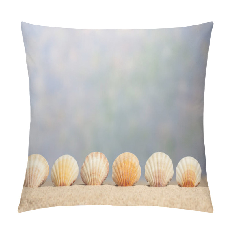 Personality  Sea Shell Border Below OOF Sky With Copy Space Pillow Covers