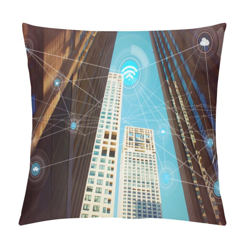 Personality  Smart City And Wireless Communication Concept Pillow Covers