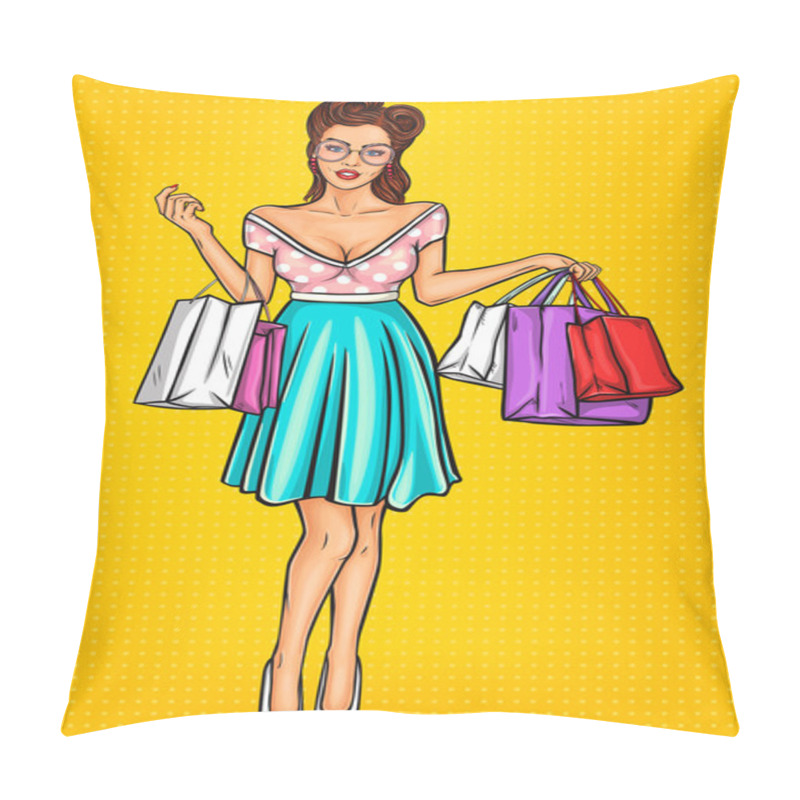 Personality  Vector Smiling Girl-shopper Pillow Covers