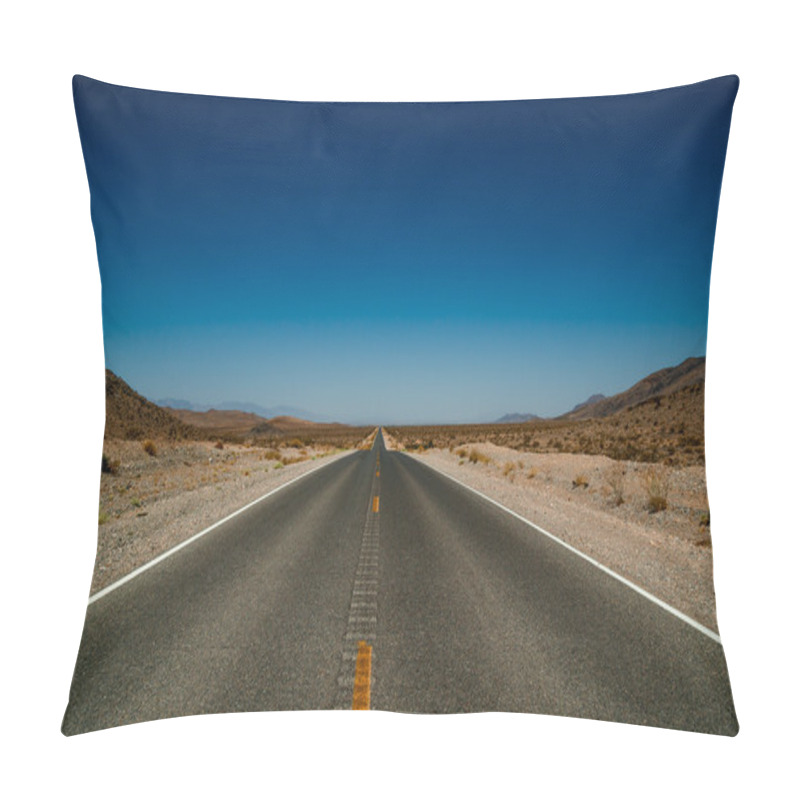 Personality  Desert Road Highway In Death Valley National Park Pillow Covers