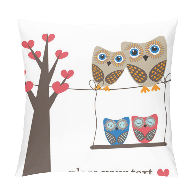 Personality  Owls Family On The Tree. Pillow Covers