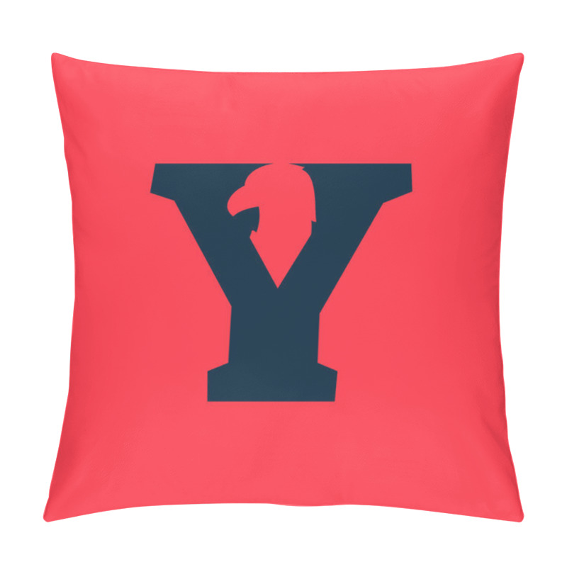 Personality  Y Letter Logo With Eagle Negative Space. Pillow Covers