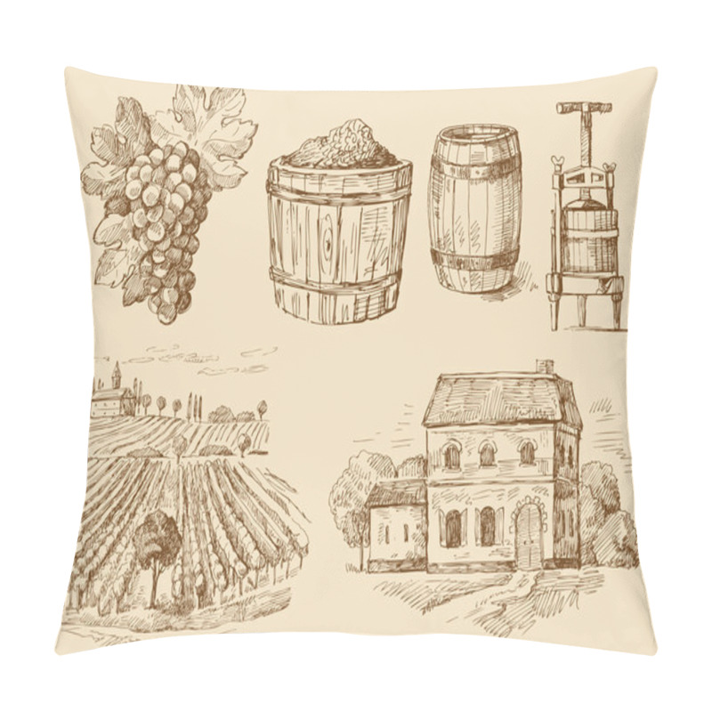 Personality  Vineyard-original Hand Drawn Collection Pillow Covers