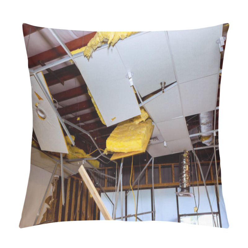 Personality  In Course Of Renovating Commercial Building, Damaged Ceiling Must Be Removed Pillow Covers