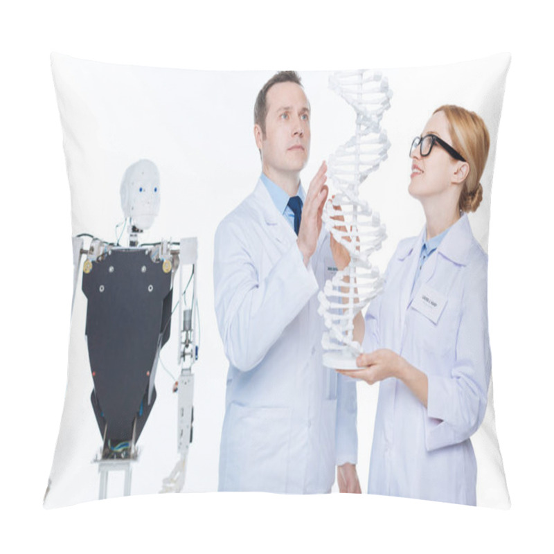 Personality  Inspired Extraordinary Scientists Seeing Future Of Robotics In Genes Pillow Covers