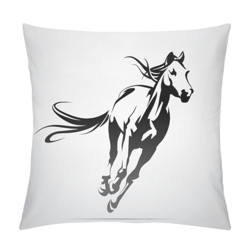 Personality  Silhouette Of Running Horse Pillow Covers