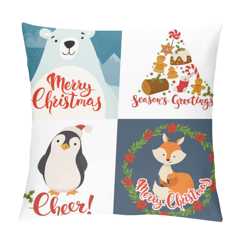 Personality  Merry Christmas Cards Pillow Covers