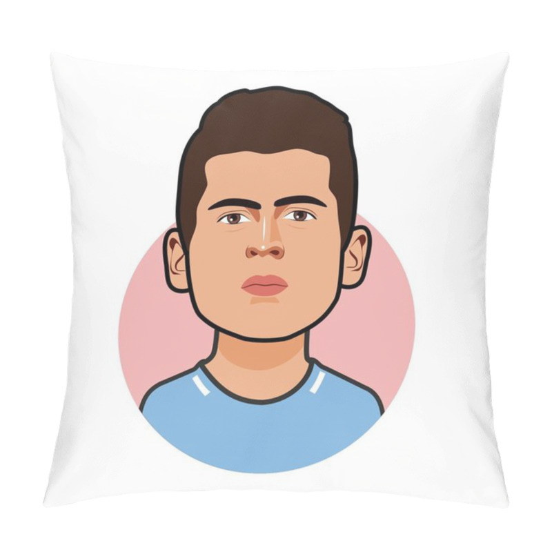 Personality  Joao Cancelo  Manchester City Soccer Players. World Cup. Vector Image Pillow Covers