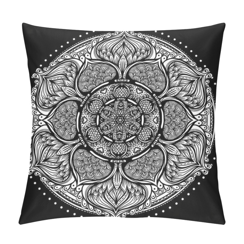 Personality  Vector Ornamental Mandala Inspired Ethnic Art, Patterned Indian  Pillow Covers