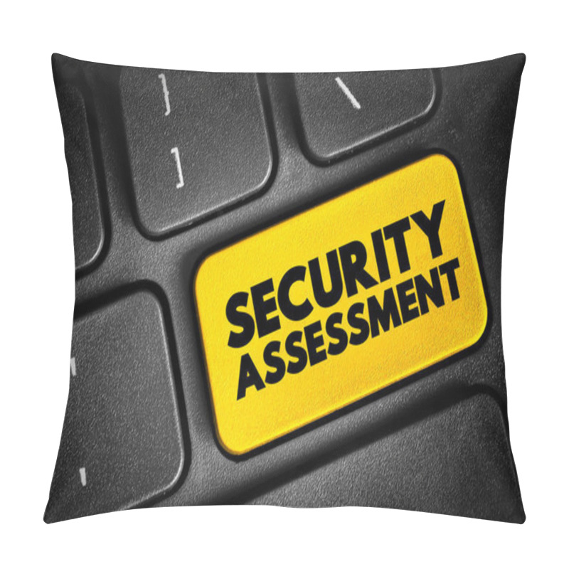 Personality  Security Assessment - Explicit Study To Locate IT Security Vulnerabilities And Risks, Text Concept Button On Keyboard Pillow Covers