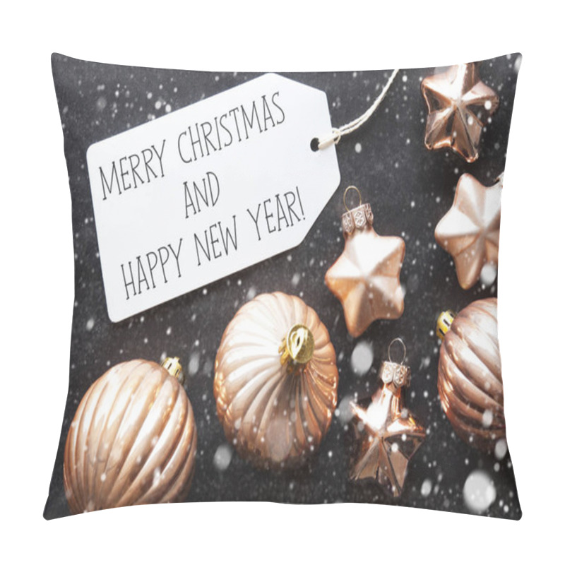 Personality  Bronze Balls, Snowflakes, Merry Christmas And Happy New Year Pillow Covers