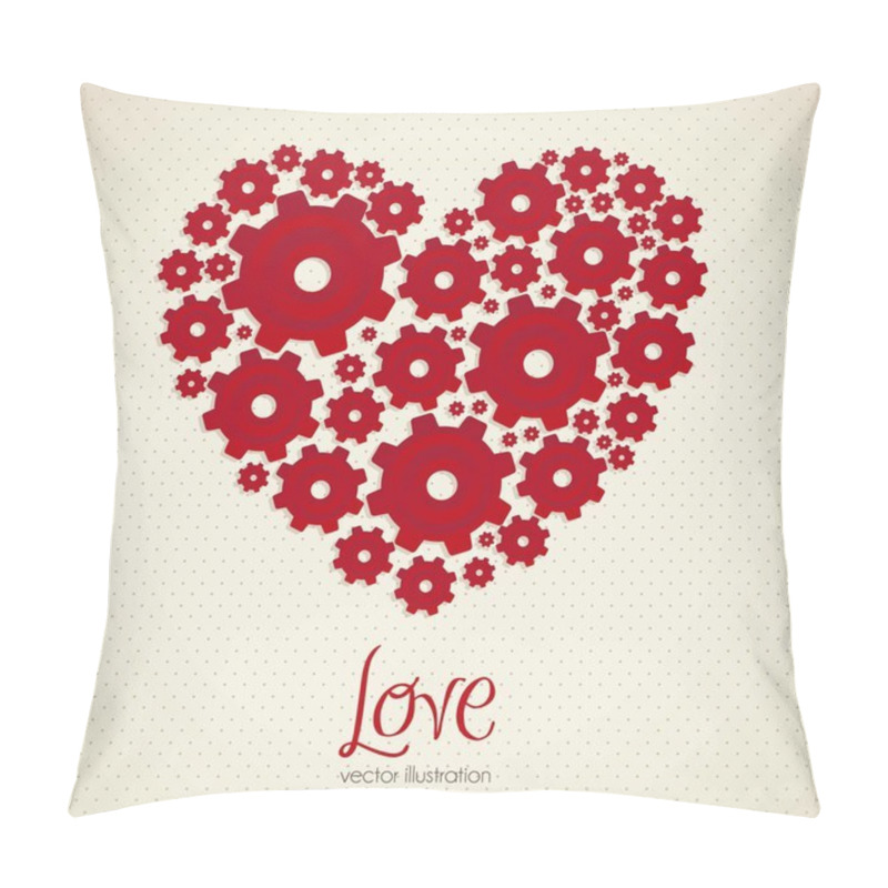 Personality  Heart Made With Gears Pillow Covers