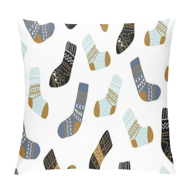 Personality  Seamless Pattern With Collection Of Hygge Socks Pillow Covers