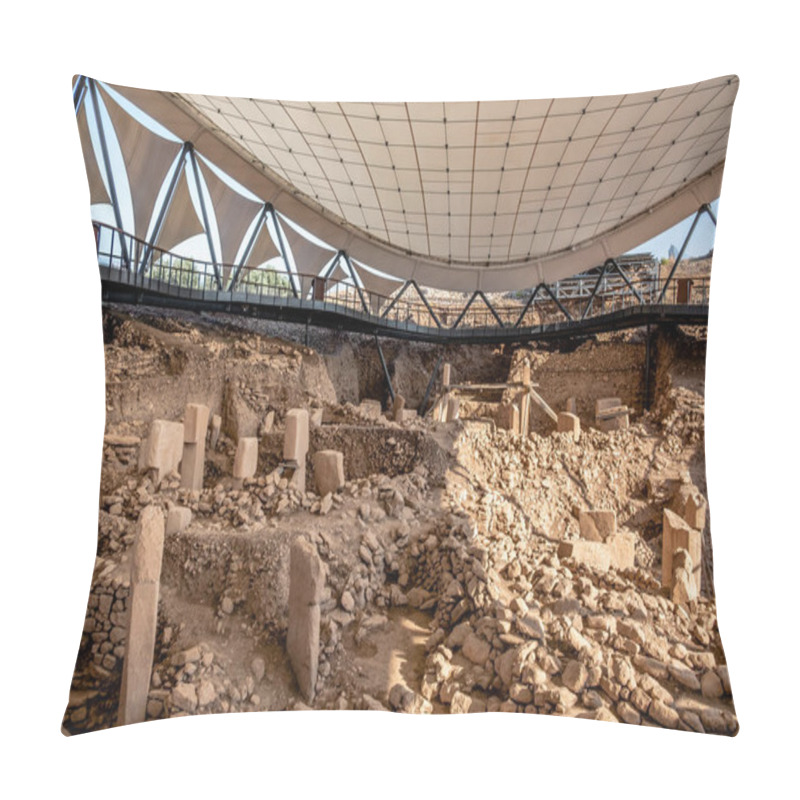 Personality  Gobeklitepe, Sanliurfa / Turkey - October 2019: Gobekli Tepe Is An Archaeological Site In Sanliurfa, Turkey Pillow Covers