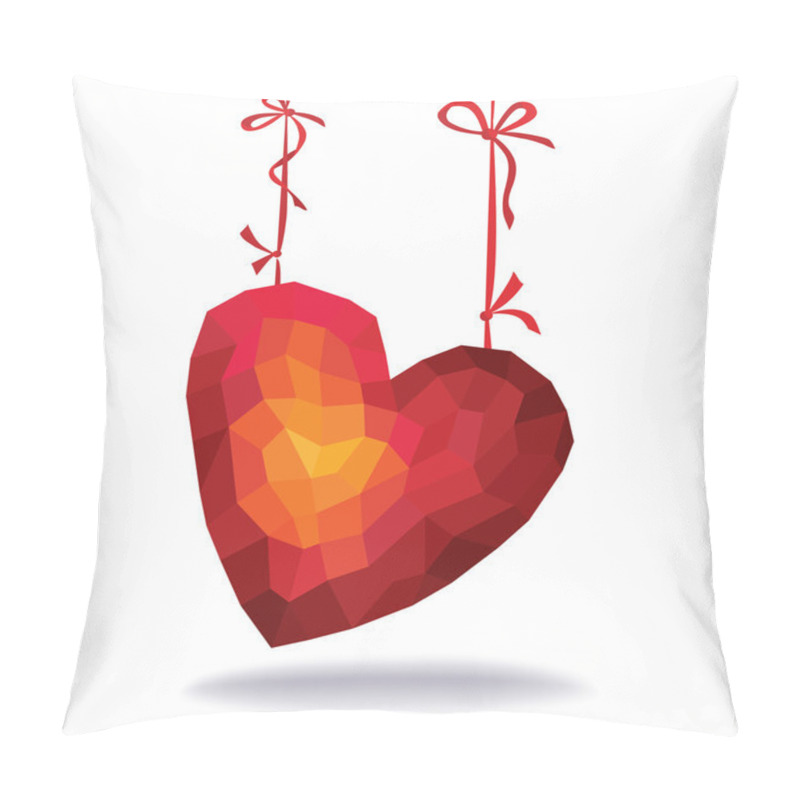 Personality  Abstract Triangles - Polygons Red Heart Pillow Covers