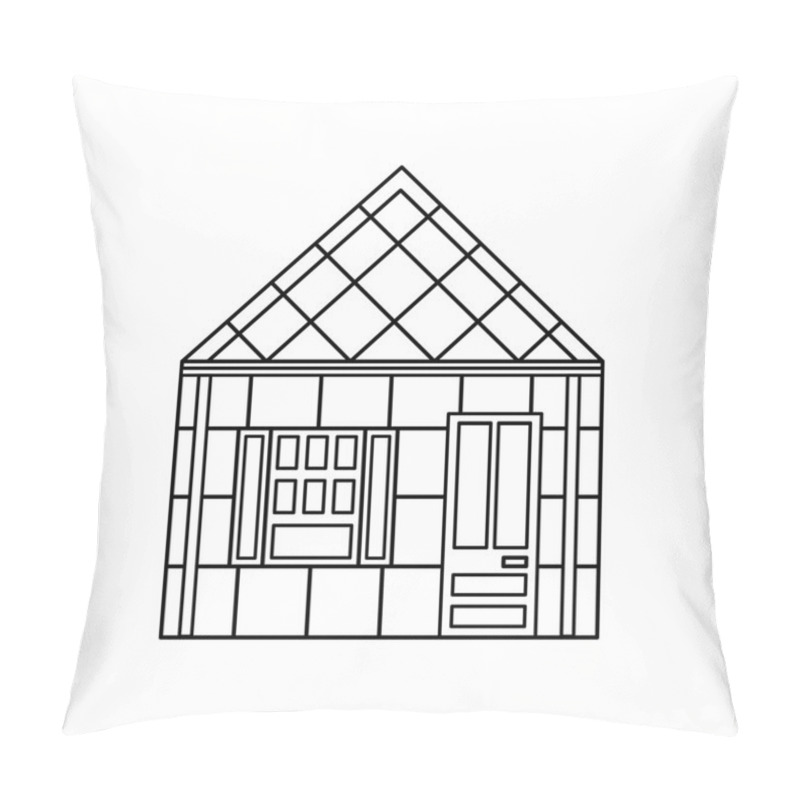 Personality  One Storey House With One Window Icon Pillow Covers