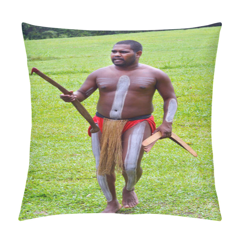 Personality  Yirrganydji Aboriginal Warrior Carry Boomerangs Pillow Covers