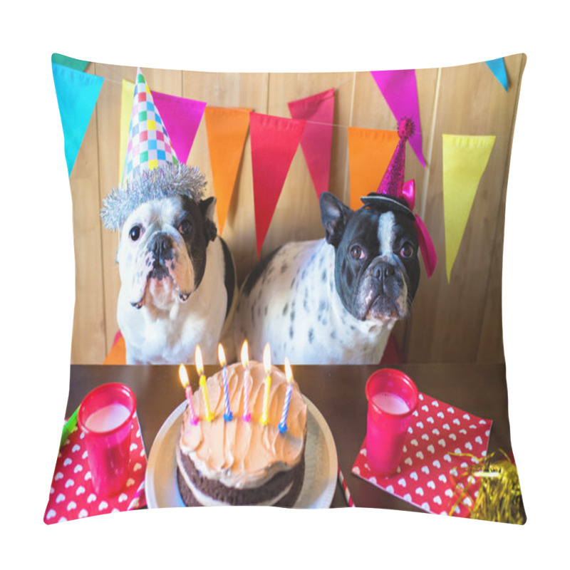 Personality  Couple Of Dogs On Birthday Party Pillow Covers