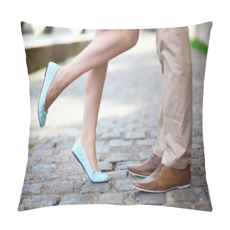 Personality  Male And Female Legs During A Date Pillow Covers