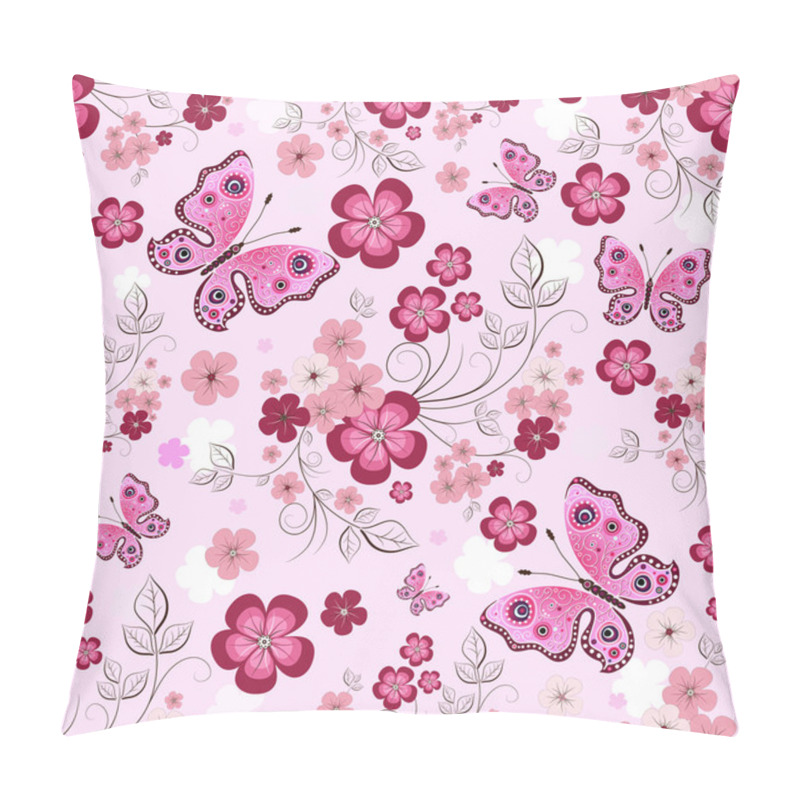 Personality  Pink Seamless Floral Pattern Pillow Covers