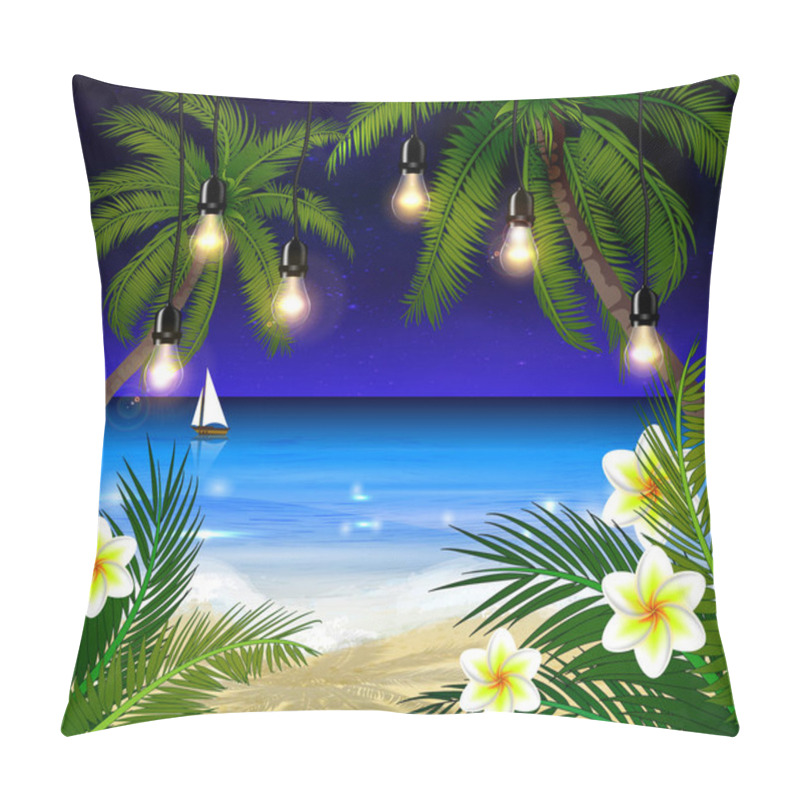 Personality  Palm Trees At Night Pillow Covers