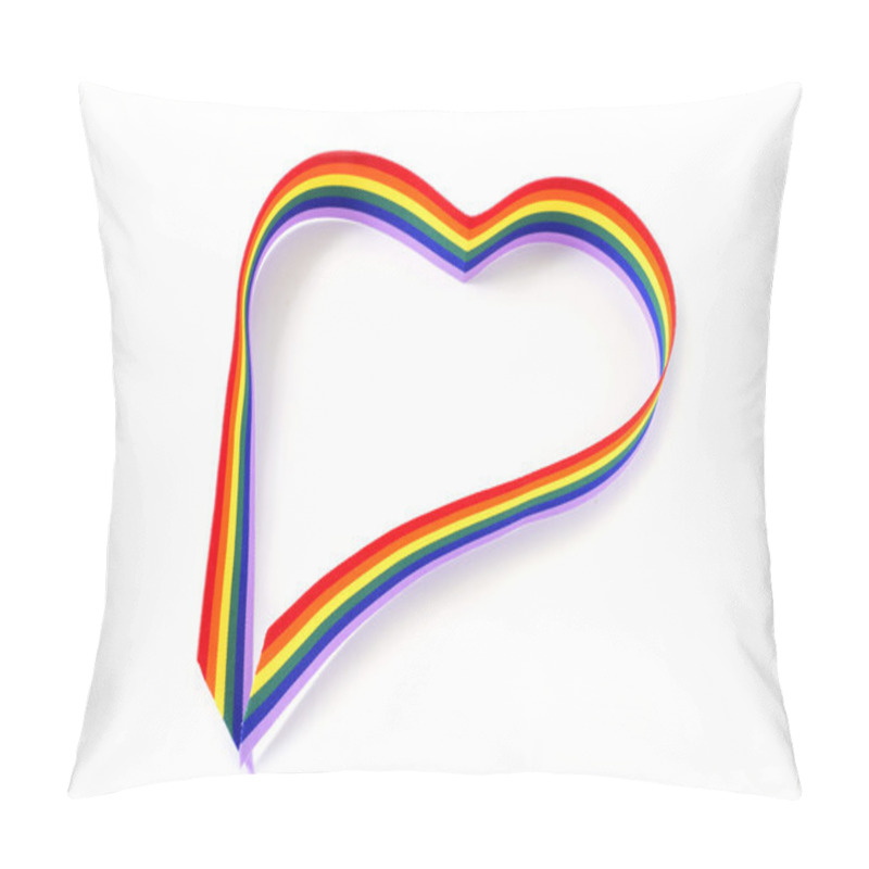 Personality  Heart-shaped Rainbow Ribbon Pillow Covers