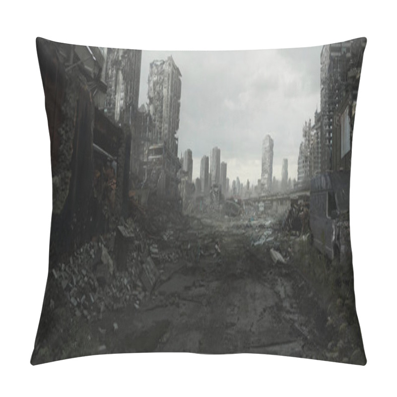 Personality  A City In Ruins From Years Of Conflict And Neglect. Pillow Covers