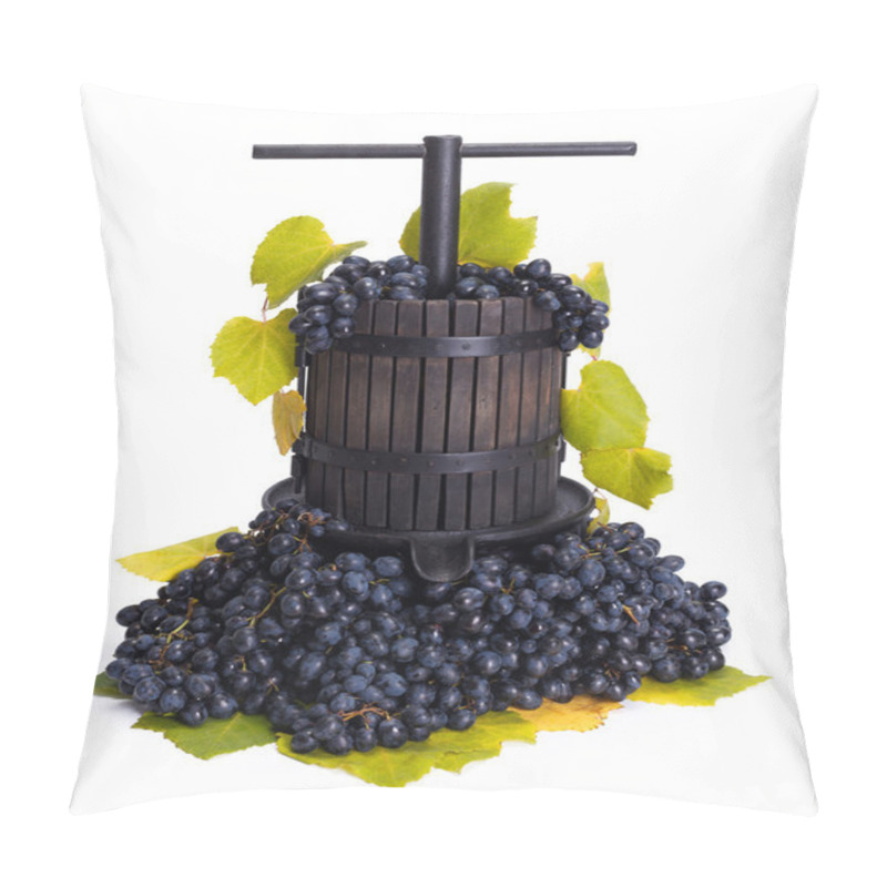 Personality  Traditional Manual Grape Pressing Utensil With Blue Grapes Pillow Covers