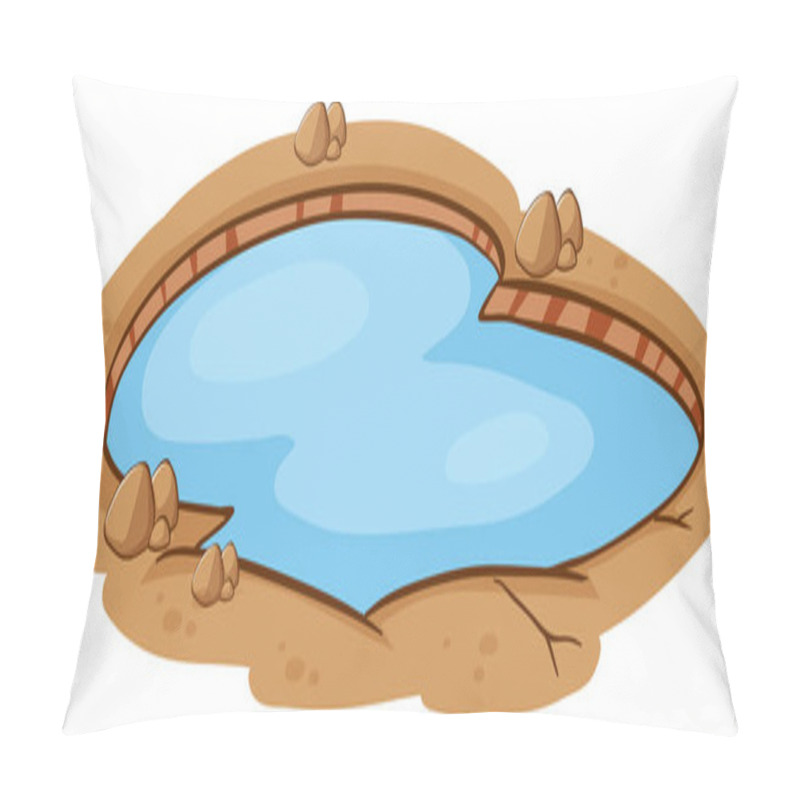 Personality  Small Pool With Fresh Water On White Background Illustration Pillow Covers