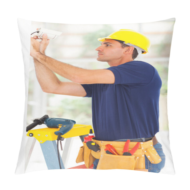 Personality  Cctv Technician Adjusting Camera Angle Pillow Covers